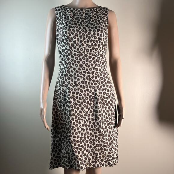 Kenar Dresses & Skirts - Kenar Feminine Floral Sheath Dress Brown Cream Sleeveless Lined Sz 6
